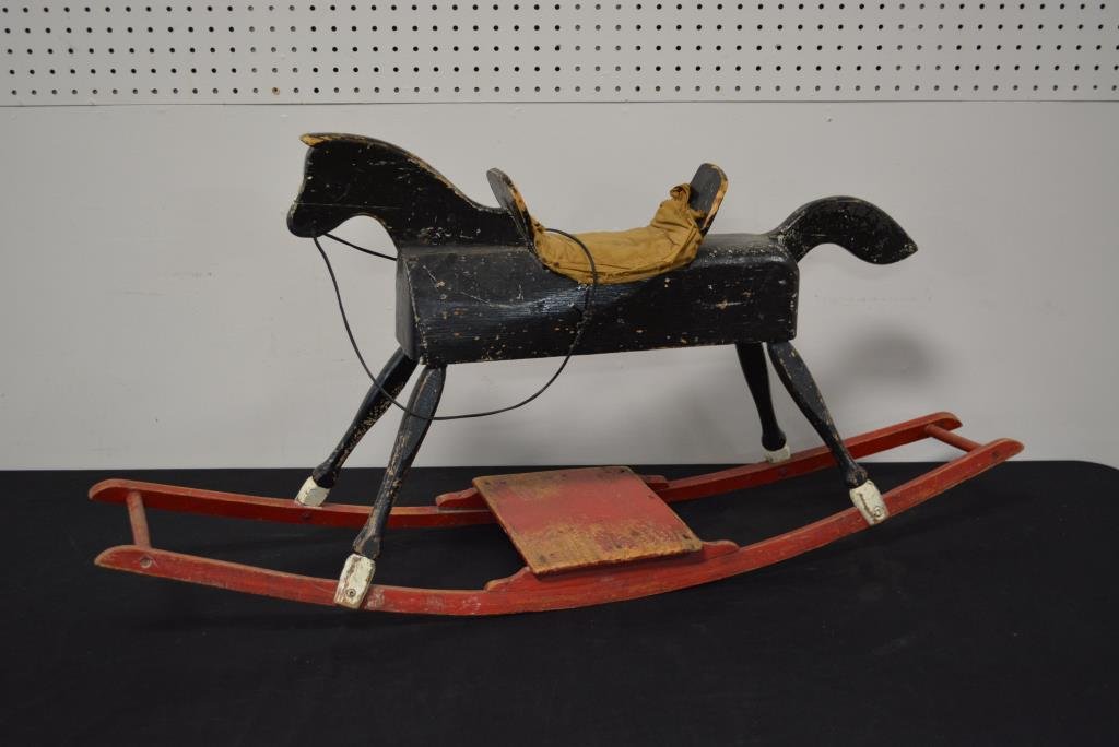 Early Child's Rocking Horse 20 1/4"H,  43"L,  10 1/2"W (1 of 4)