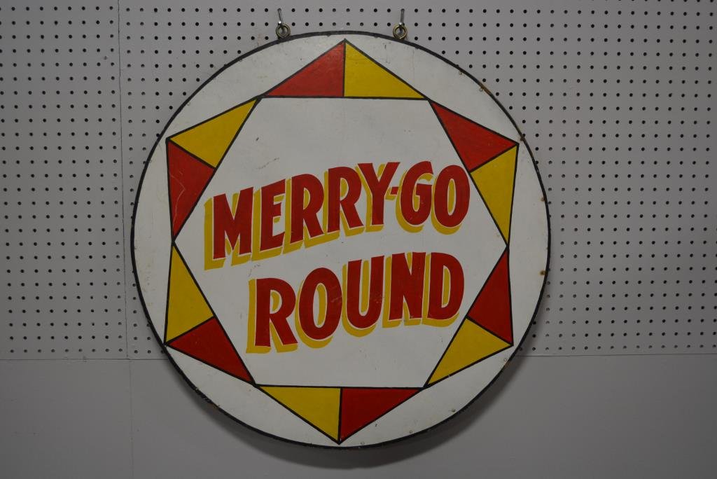 Wooden Carnival "Merry Go Round" Sign double sided 30 (1 of 6)