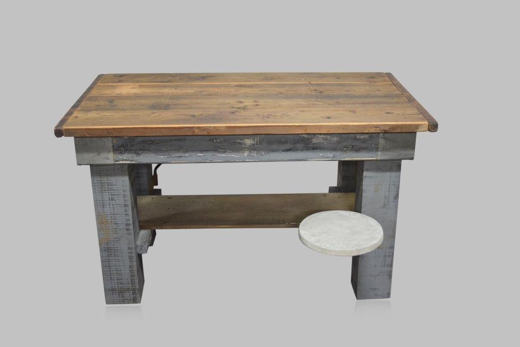 Industrial Work Table w/ Swing Out Seat 31"H,  52 (1 of 2)