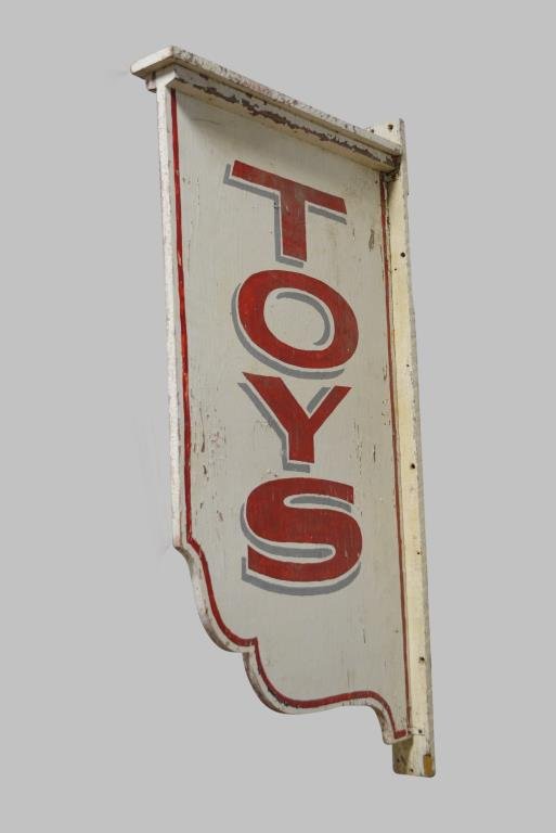Wood Trade Sign " TOYS " double sided 55"  x   28" (1 of 2)