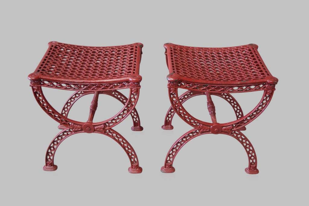 French Garden Bench X2 17 3/4"H,  16 1/2"  x   14" (1 of 1)