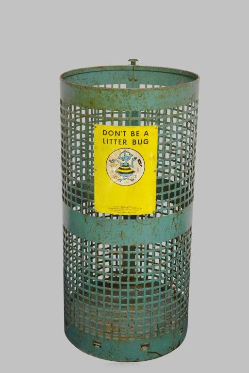 'Don't Be A Litter Bug' Trash Can 23 3/4"H,  11 1/2" (1 of 1)