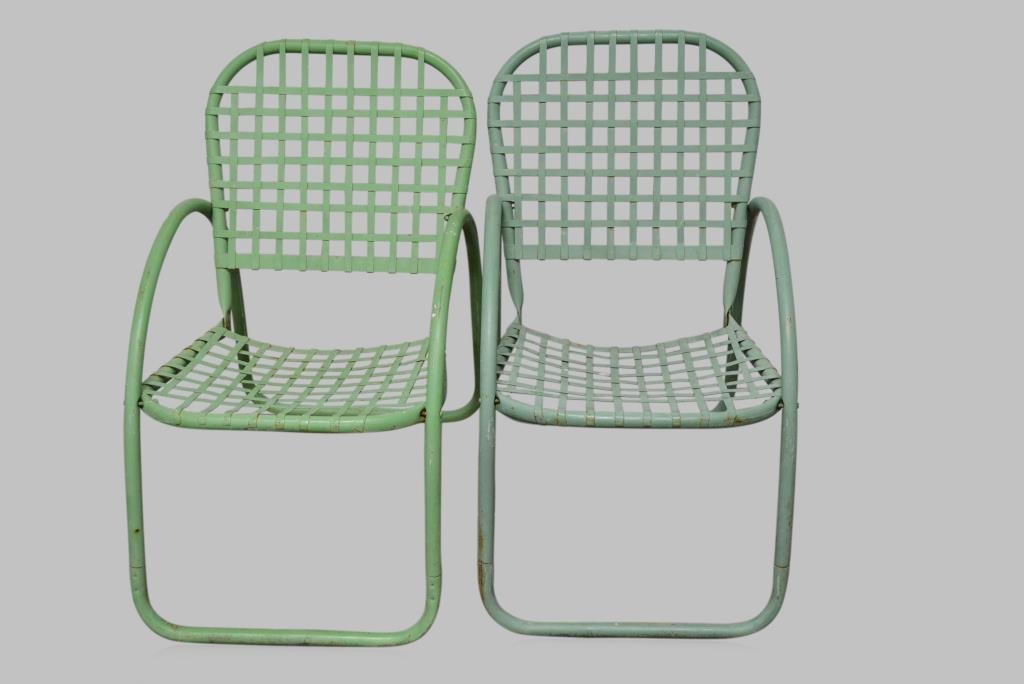 Metal Mid-Century Modern Lawn chair X2 32 1/2"H,  19 (1 of 1)