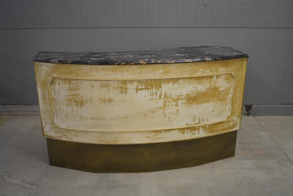 Art Deco Painted Store Counter w/ Marble Top marble is (1 of 4)