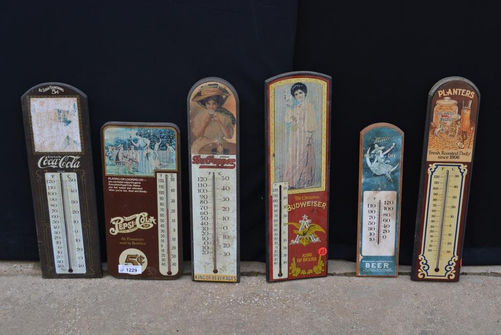 6pc. Wooden Thermometer Lot (1 of 1)