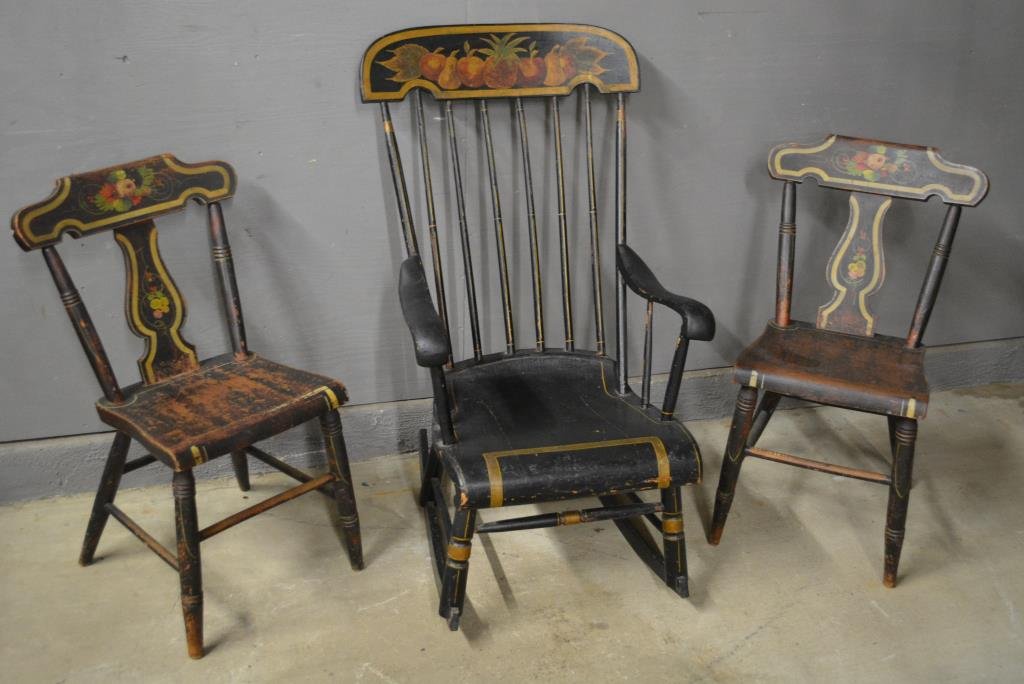 3pc. Chair Lot 2 chairs,  1 rocking chair (1 of 1)