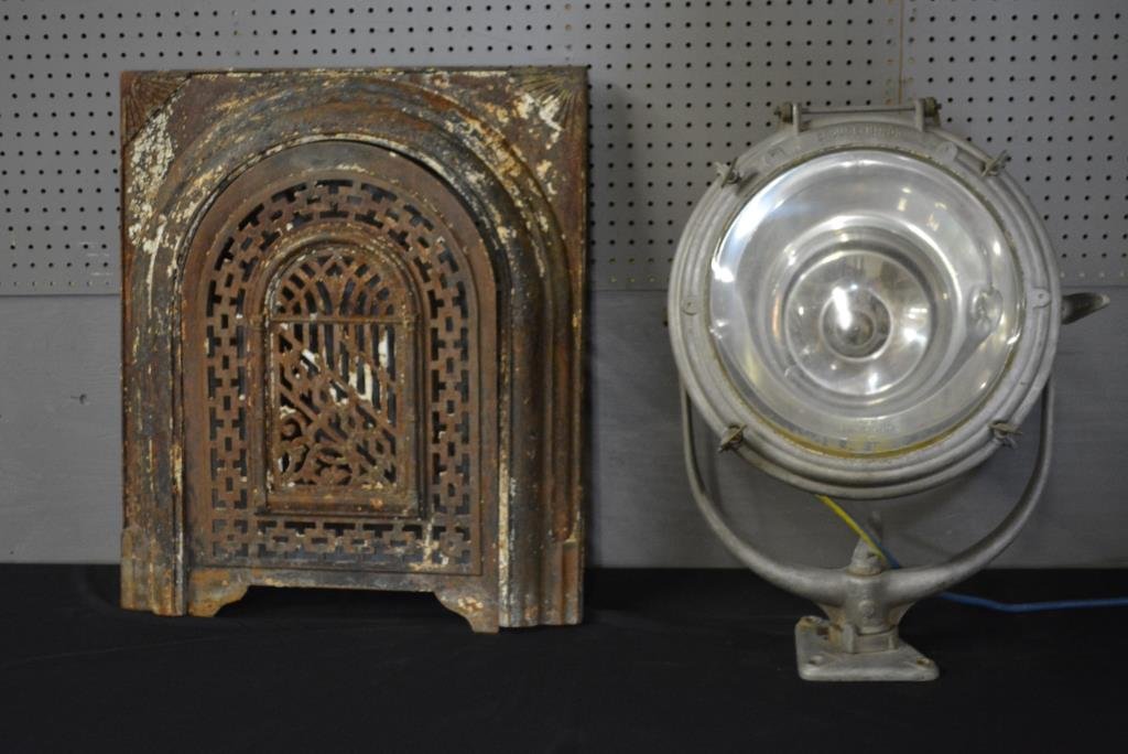 2pc. Lot fire place grill,  industrial light (1 of 1)