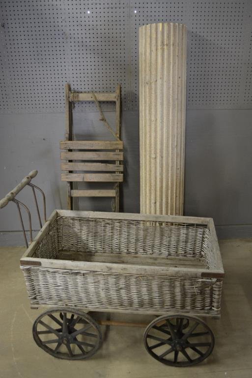 3pc. Lot early sled,  French market cart, (1 of 1)