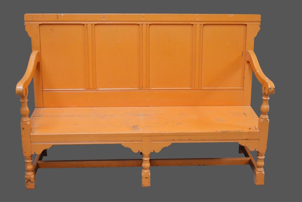 Pa. Settee Bench in Bittersweet Paint: Pa. Settee Bench in Bittersweet Paint