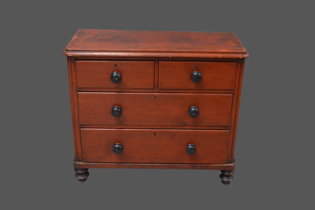 19th Century English Pine Chest 33 1/4"H,   38 1/2"L, (1 of 4)
