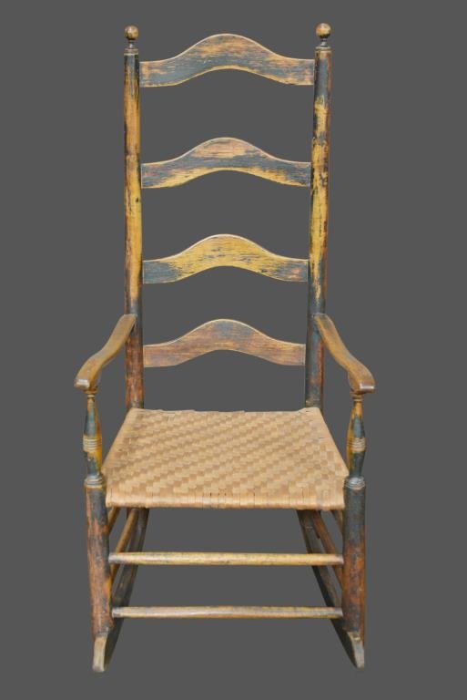 Early Painted Rocker Great wear & patina *Jean Hess (1 of 2)