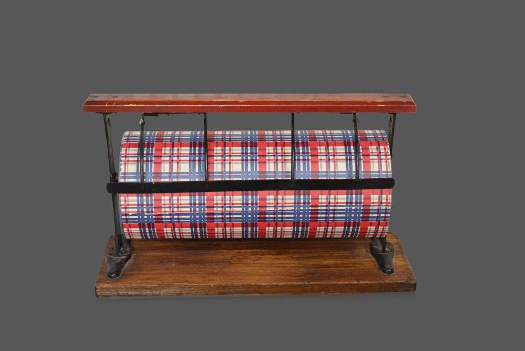 General Store Paper Cutter w/ roll of plaid wrapping (1 of 3)