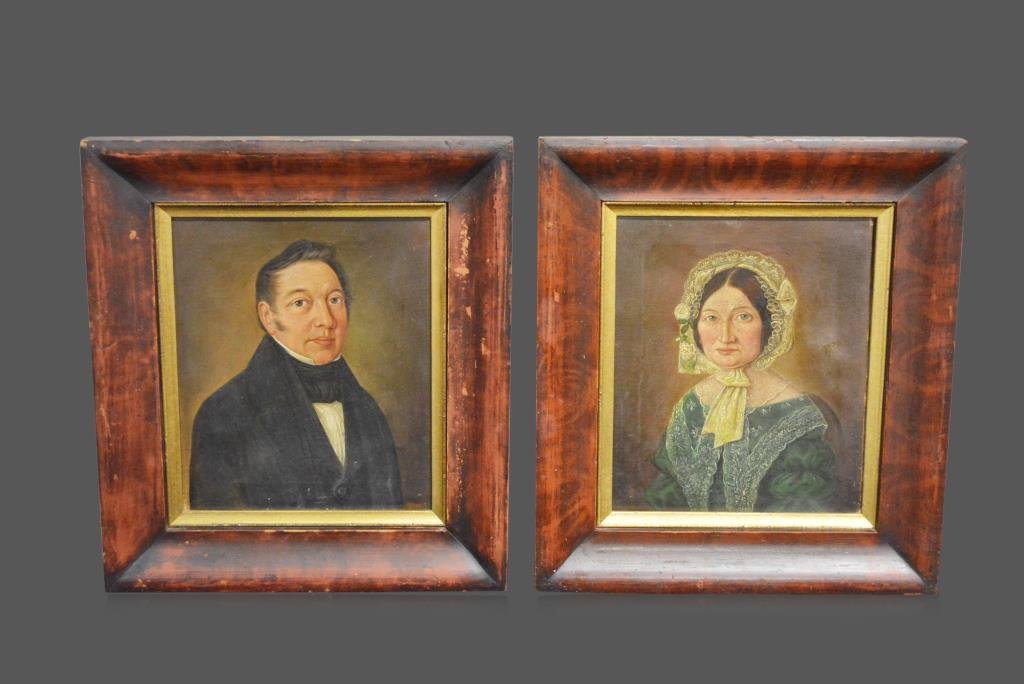 2-Piece Early o/c Portrait Lot 18"  x   16"      / (1 of 4)
