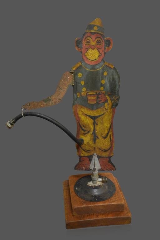 Folk Art Metal Monkey Lawn Sprinkler 34"H,   17 1/2"  x (1 of 2)