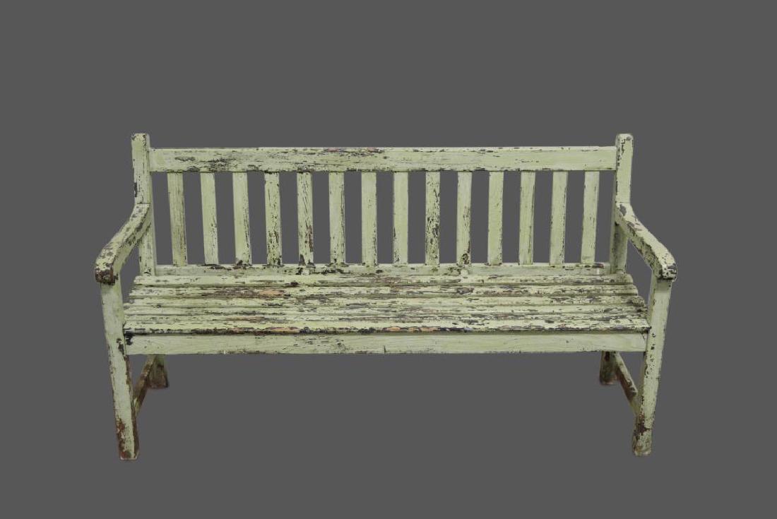 Painted French Slated Bench 32 3/4"H,   60"L,   22"W (1 of 3)