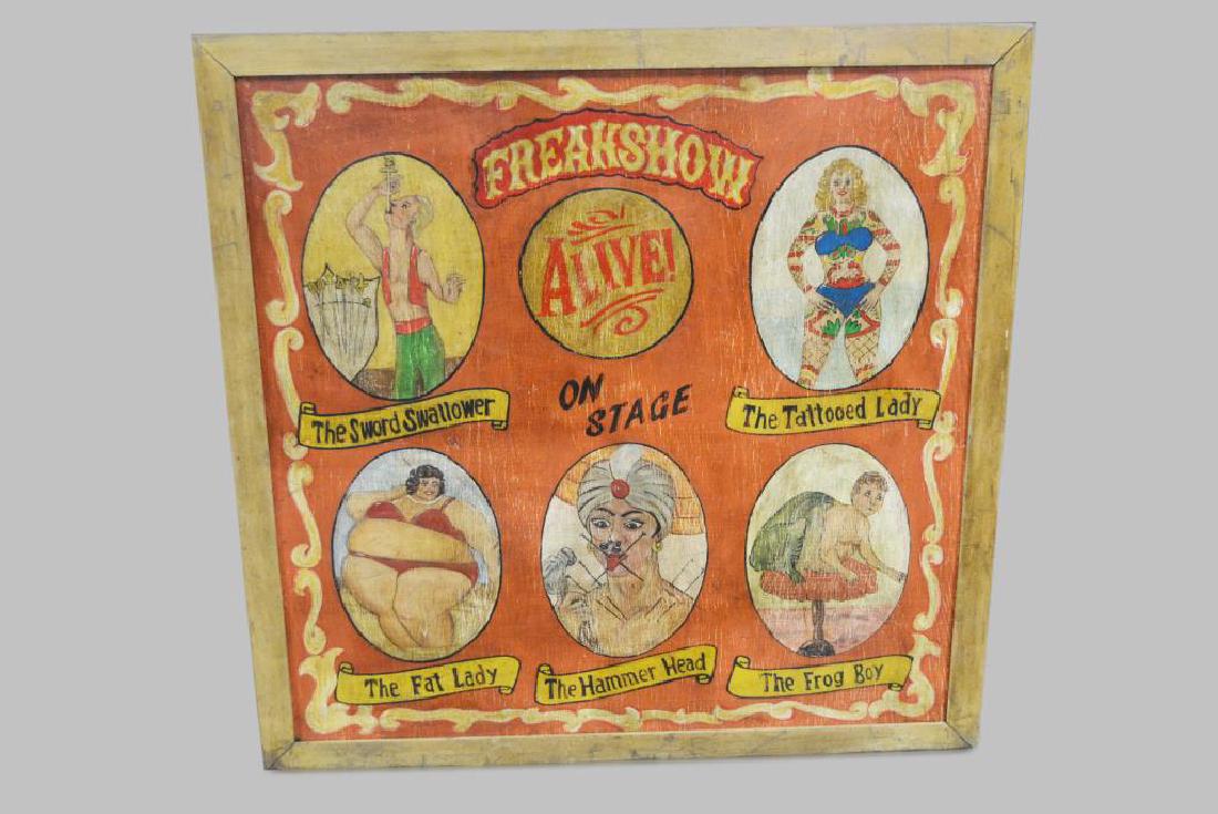 Wooden Freak Show Sign 40"  x   40" (1 of 1)
