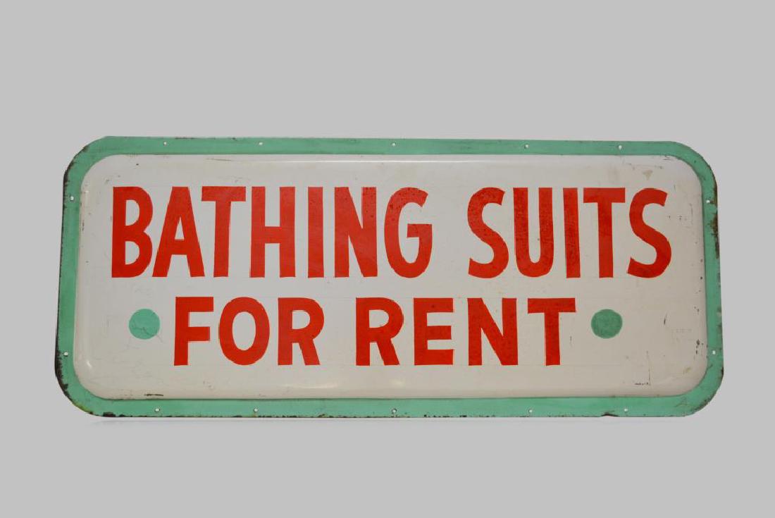 Bathing Suits For Rent Sign- Metal 21 3/4"   x    51 (1 of 1)