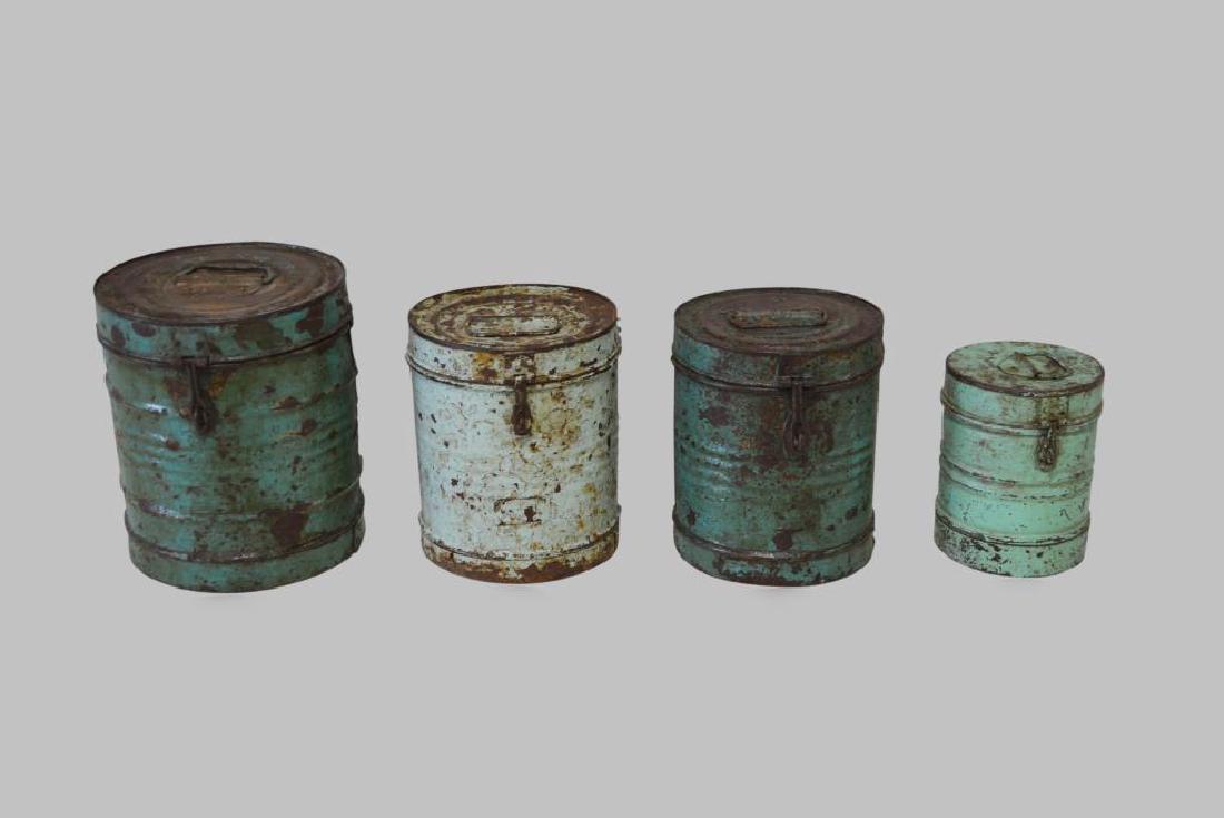 4pc. Lot of Painted Tin Storage Boxes (1 of 1)