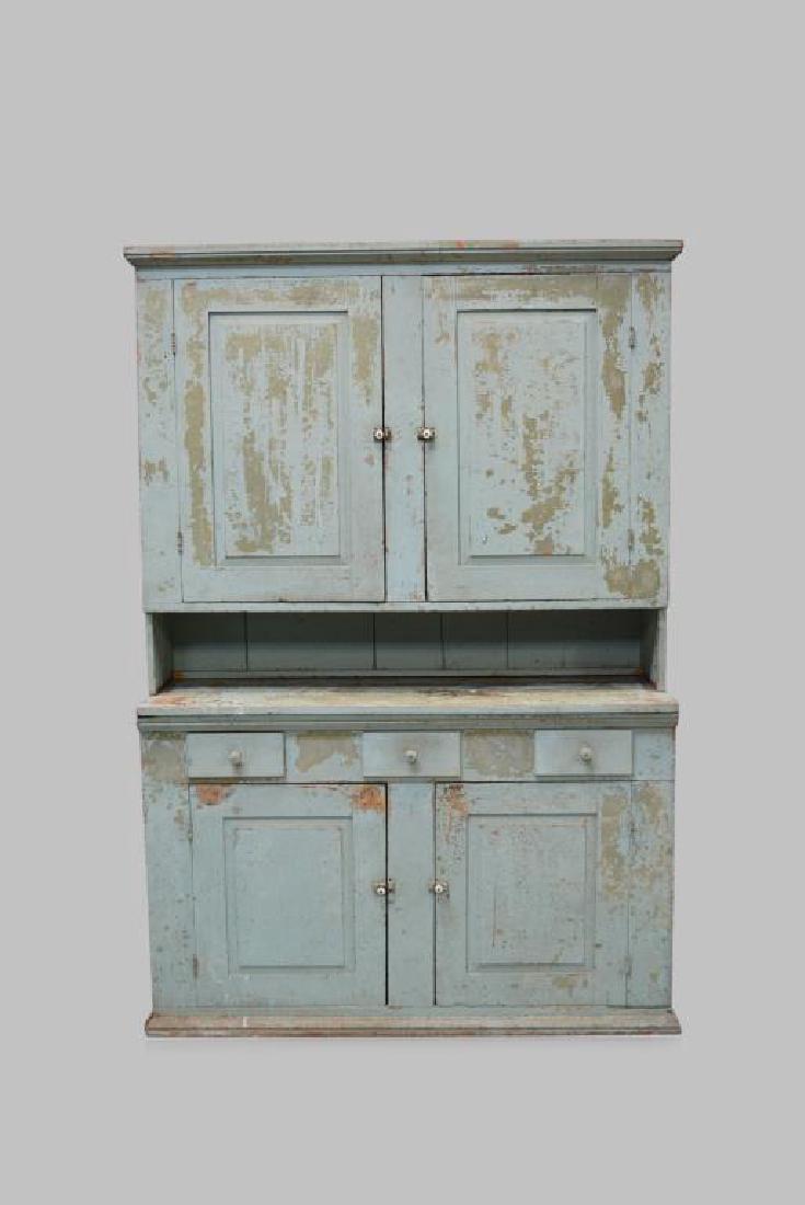 Pa. Painted 2pc. Stepback 86 1/2"H,   59 1/2"L,   19"W (1 of 3)