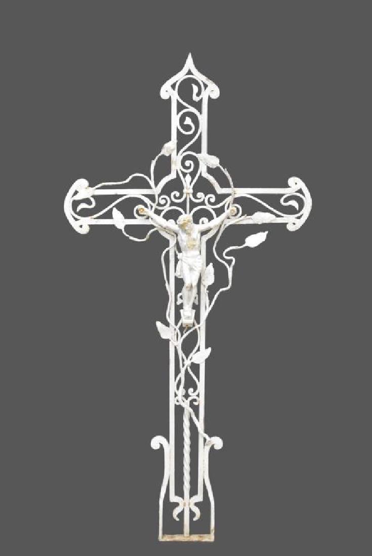 French Painted Iron Cross 64"  x   32" (1 of 1)