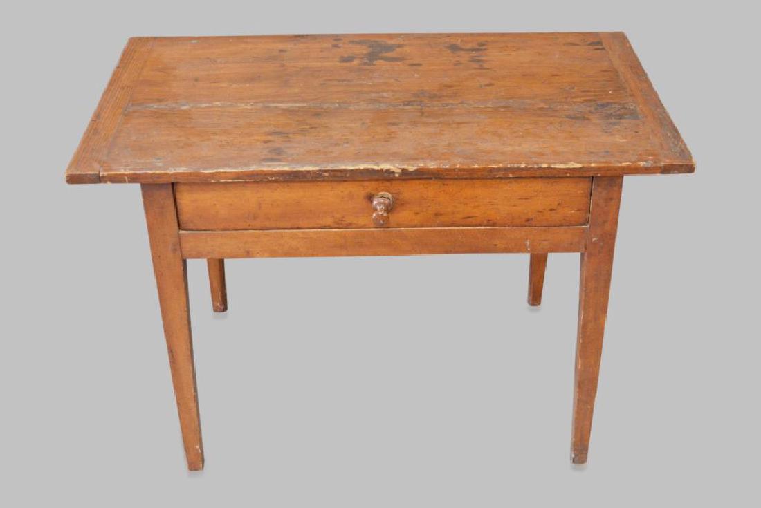 Early Pa. 1-Drawer Work Table 26"H,   38 3/4"L,   21 (1 of 2)