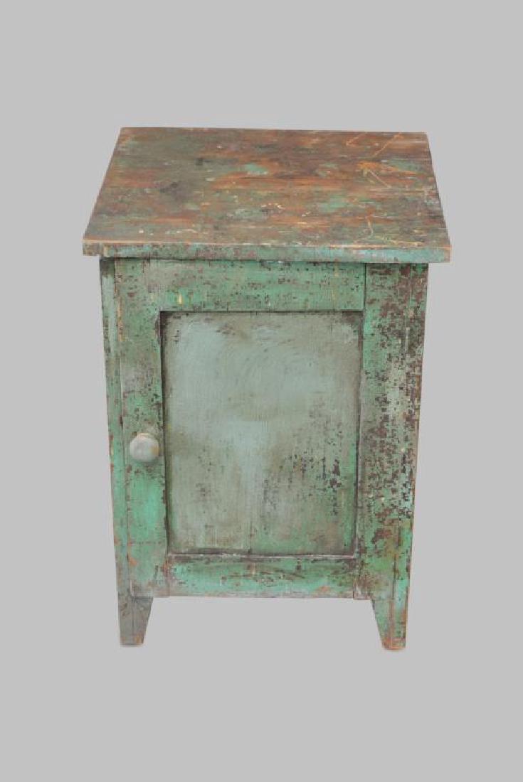 Small Painted 1-Door Cupboard 27 1/2"H,   20"  x   19" (1 of 2)