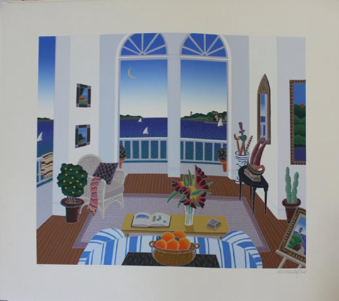 Sconset by Thomas McKnight: Sconset Thomas McKnight Original serigraph in colors on Country Vellum 1989 11 from the rare limited edition of 200 Hand signed by the artist 16 x 18 x 0