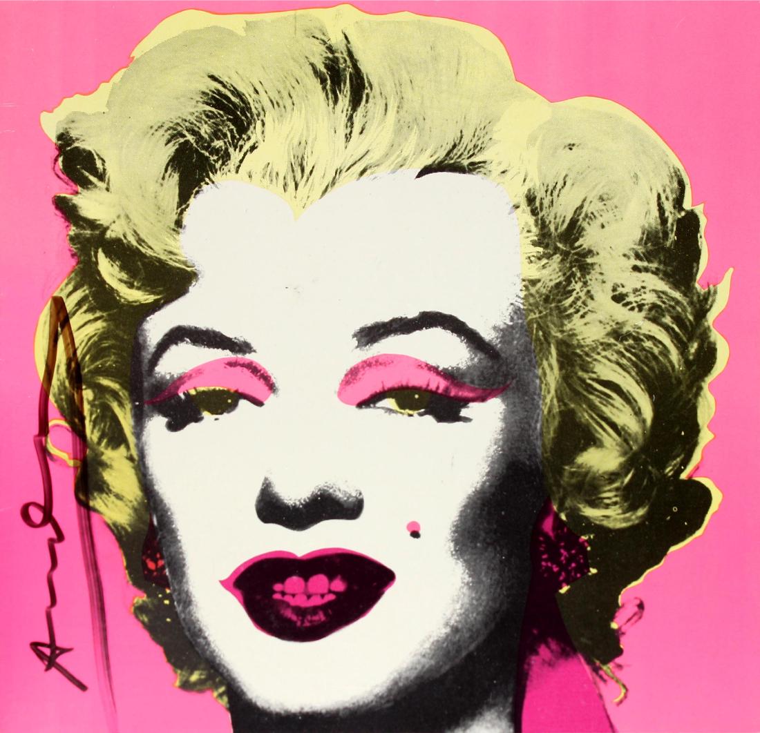 Painted Marilyn Signed Invitation by Andy Warhol (1 of 3)