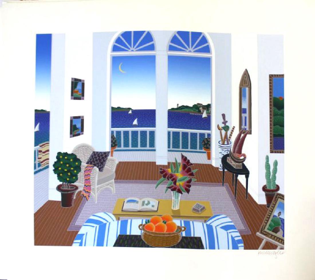 Sconset by Thomas McKnight: Sconset Thomas McKnight Original serigraph in colors on Country Vellum 1989 11 from the rare limited edition of 200 Hand signed by the artist 16 x 18 x 0