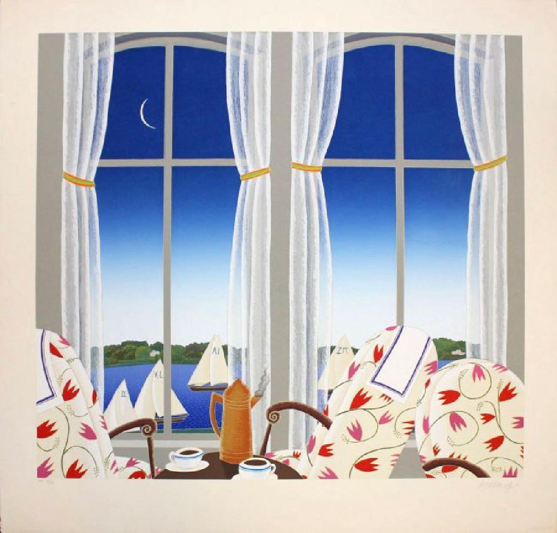 Newport Sailing by Thomas McKnight: Newport Sailing Thomas McKnight Original serigraph in colors on Country Vellum 1983 HC from the rare limited edition of 30 Signed by the artist in pencil 29 x 30 x 0