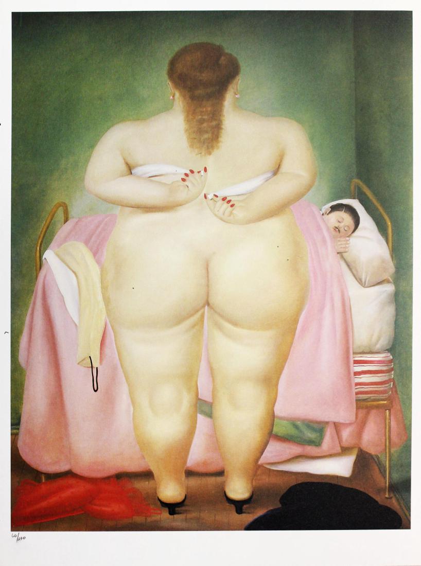 Fernando Botero (after) - Woman Putting on Her: Artist: Fernando Botero (after) Title: Woman Putting on Her Brassiere Year: 1983 Dimensions: 16in. by 12in. Edition: 66 from the limited edition of 200 Publisher:</