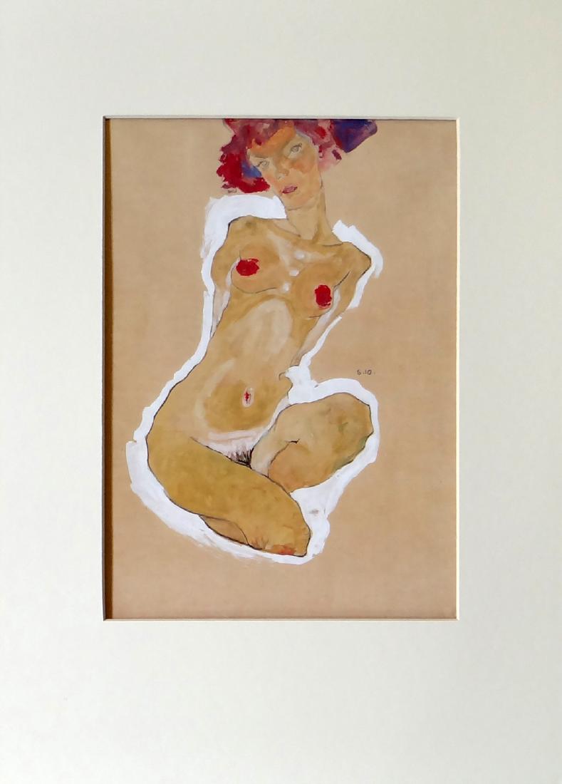 Egon Schiele "Hockender Weiblicher Akt": Artist: Egon Schiele Title: Hockender Weiblicher Akt Year: Published in 1985 Suite: Faksmile der Moderne Medium: Offest lithograph in colors Edition: From the rare limited edition of 1000 Printe