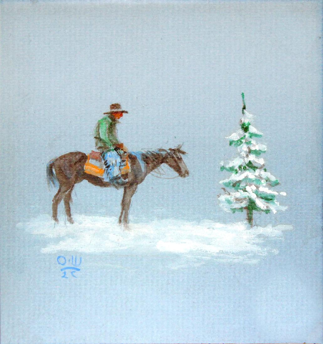 Cowboy in the Snow by Olaf Wieghorst (1 of 2)