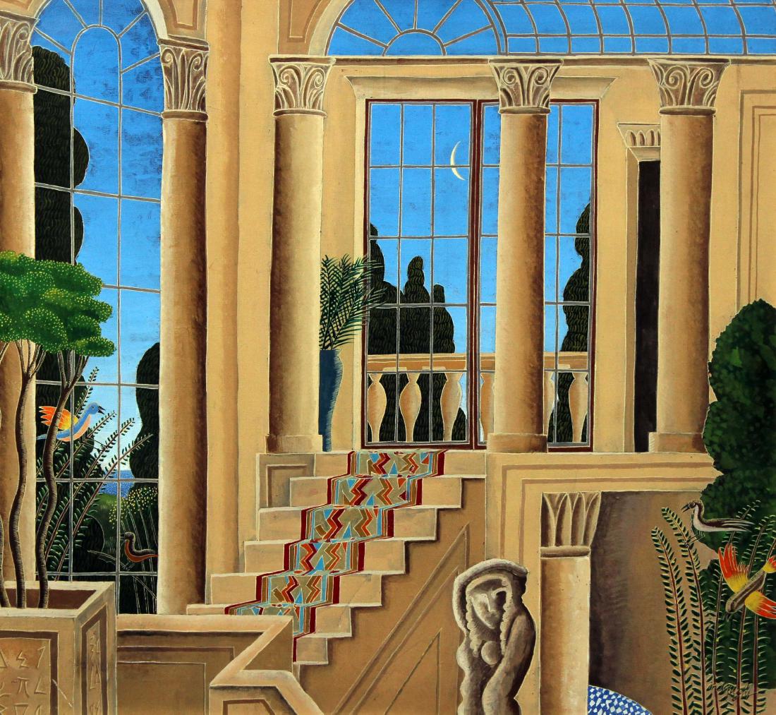 Thomas McKnight - Untitled Original Oil Painting: Artist: Thomas McKnight Title: Untitled Original Oil Painting Dimensions: 27in. by 35in. Edition: Rare one-of-a-kind painting Medium: Original oil painting on canvas <