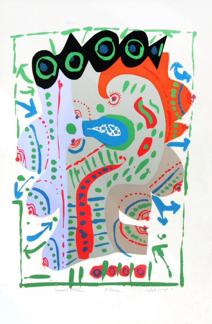 Sam Maitin - Eleven: Artist: Sam Maitin Title: Eleven Dimensions: 35in. by 23in. Edition: Artist's Proof 6 from the limited edition Medium: Original serigraph in colors on paper Conditi