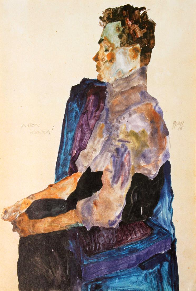 Egon Schiele - Bildnis des Malers Anton Peschka: Artist: Egon Schiele Title: Bildnis des Malers Anton Peschka Year: 1985 Dimensions: 27in. by 19.25in. Edition: 343 from the rare limited edition of 1000 Publisher:<