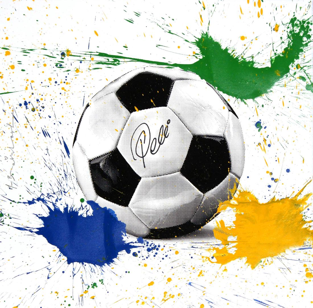 Mr. Brainwash - The King Pele: Artist: Mr. Brainwash Title: The King Pele Year: 2016 Dimensions: 22.5in. by 22.5in. Edition: 72 from the limited edition of 75 Medium: Original serigraph hand