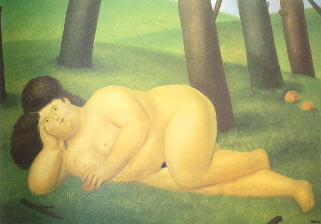Fernando Botero - Reclining Woman: Artist: Fernando Botero Title: Reclining Woman Year: 1983 Dimensions: 16in. by 12in. Edition: From the limited edition of 200 Publisher: Harry N. Abrams Inc. N