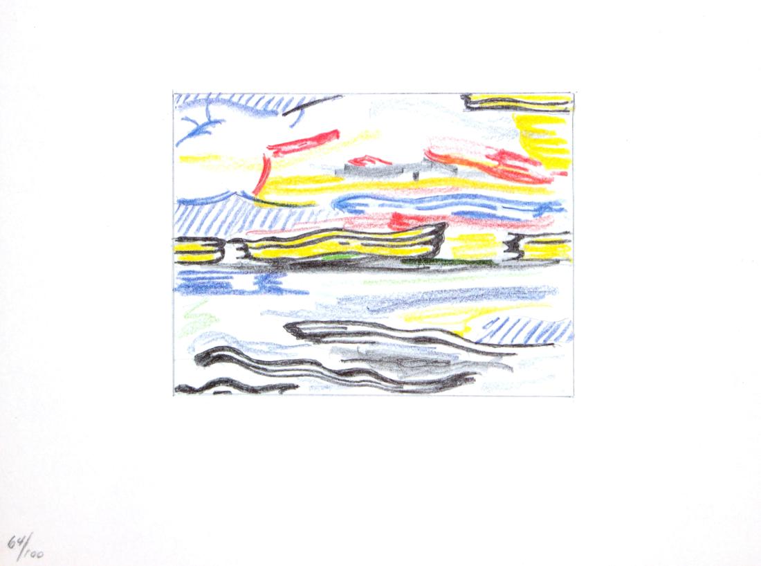 Roy Lichtenstein - Untitled from "Landscape Sketches": Artist: Roy Lichtenstein Title: Untitled from "Landscape Sketches" Year: 1986 Dimensions: 7.5in. by 10.25in. Edition: 64 from the limited edition of 100 Publisher:<