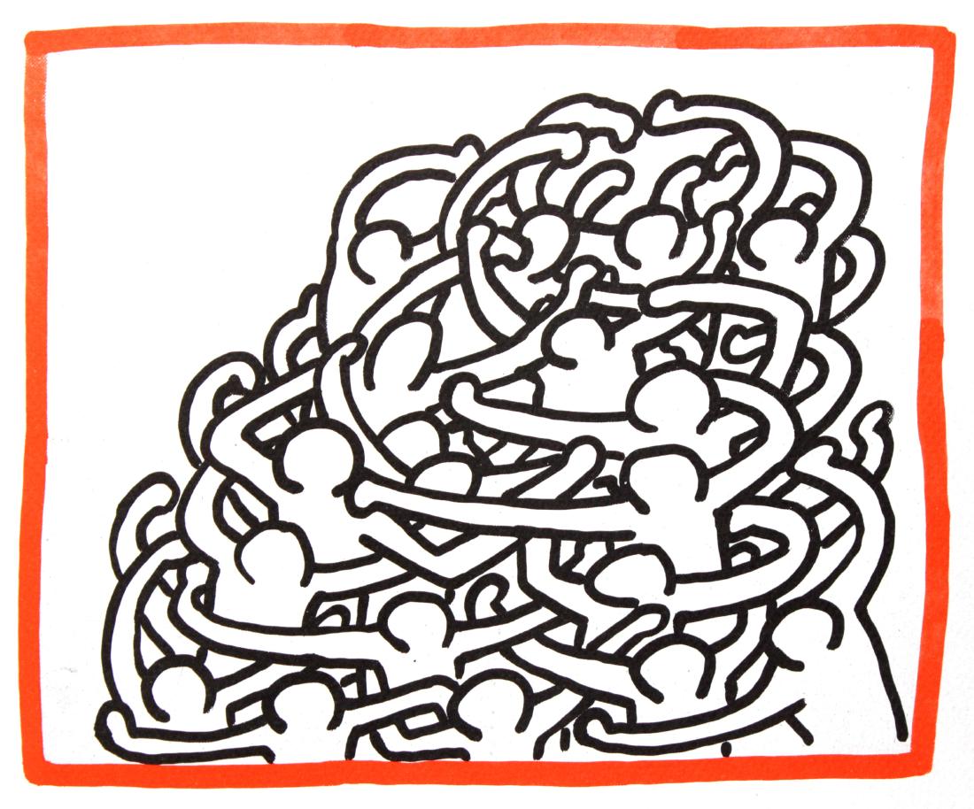 Keith Haring - Untitled: Artist: Keith Haring Title: Untitled Year: 1990 Dimensions: 8.75in. by 10.25in. Edition: From the rare limited edition of 500 Publisher: Bebert Publishing House