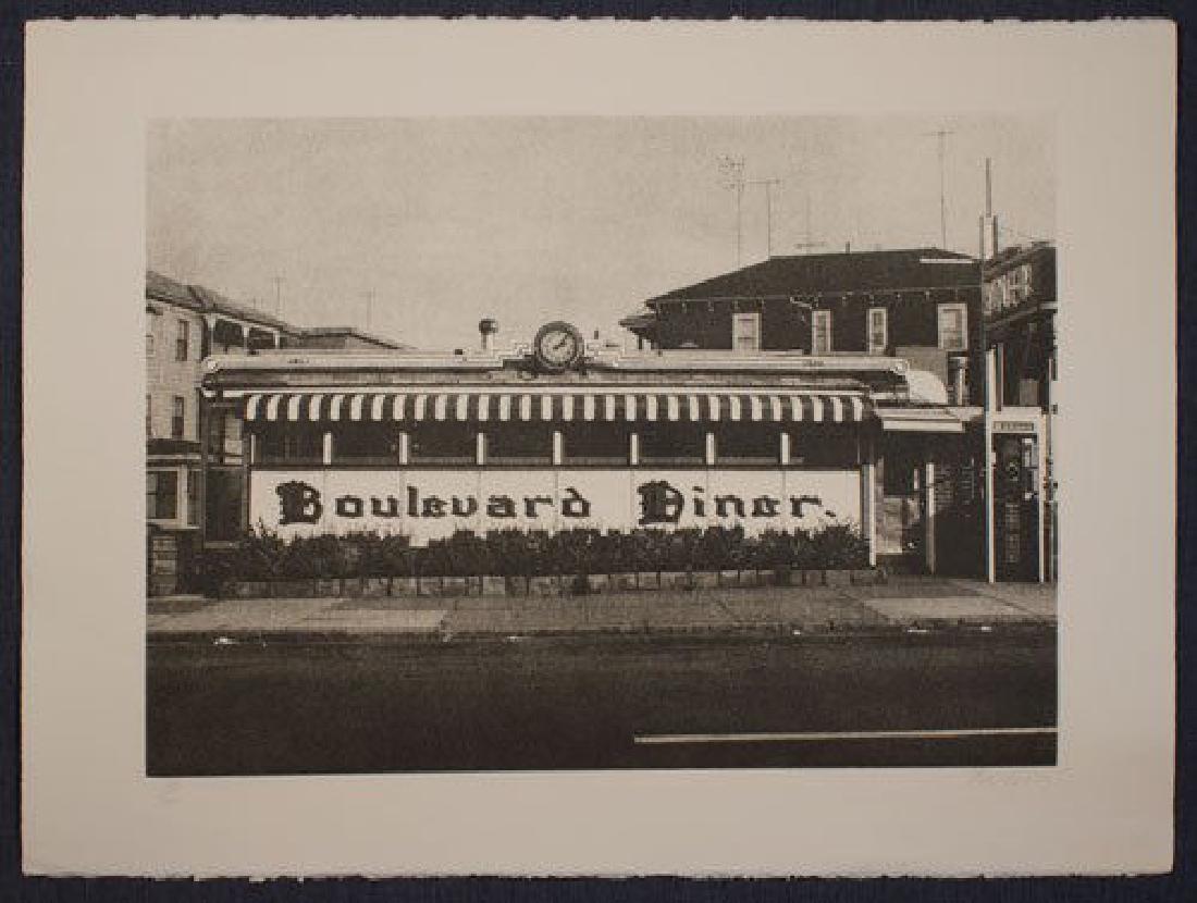 John Baeder - Boulevard Diner: Artist: John Baeder Title: Boulevard Diner Year: 1978 Dimensions: 22in. by 30in. Edition: From the rare limited edition of 200 Medium: Original lithograph on pa