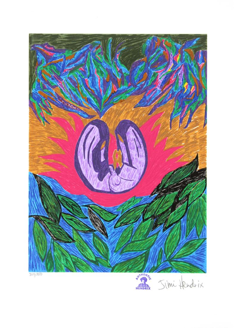 Jimi Hendrix - Prayer: Artist: Jimi Hendrix Title: Prayer Dimensions: 14.75in. by 10.75in. Edition: From the limited edition of 350 Medium: Original lithograph on Lana Quarelle Arches paper