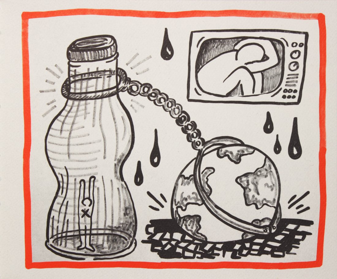 Keith Haring - Untitled: Artist: Keith Haring Title: Untitled Year: 1990 Dimensions: 8.75in. by 10.25in. Edition: From the rare limited edition of 500 Publisher: Bebert Publishing House