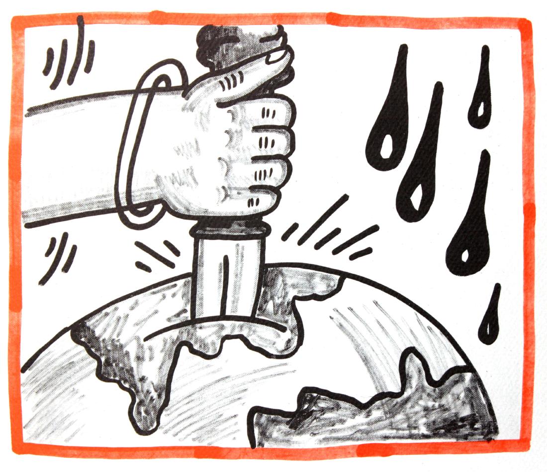 Keith Haring - Untitled: Artist: Keith Haring Title: Untitled Year: 1990 Dimensions: 8.75in. by 10.25in. Edition: From the rare limited edition of 500 Publisher: Bebert Publishing House