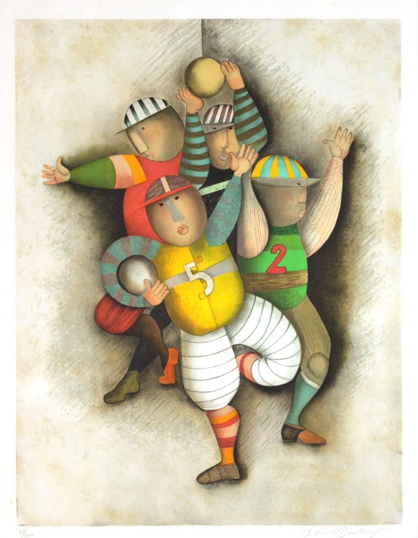 Graciela Rodo-Boulanger - Football: Artist: Graciela Rodo-Boulanger Title: Football Dimensions: 34.25in. by 28.25in. Edition: 49 from the limited edition of 200 Medium: Oriignal lithograph on paper Si