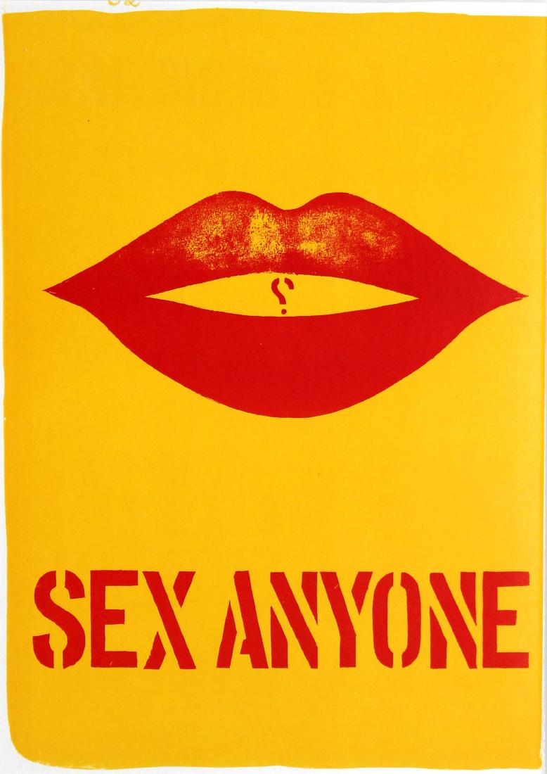 Robert Indiana - Sex Anyone: Artist: Robert Indiana Title: Sex Anyone Year: 1964 Dimensions: 16in. by 11.25in. Edition: From the rare limited edition Publisher: E. W Kornfeld Sui