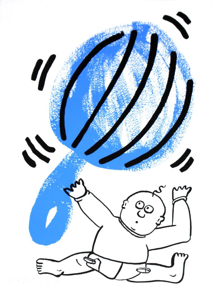 Keith Haring - No. 2 (Story of Red and Blue: Artist: Keith Haring Title: No. 2 (Story of Red and Blue Year: 1989-90 Dimensions: 22in. by 16.5in. Edition: 40 from the limited edition of 90 Publisher: The Ke