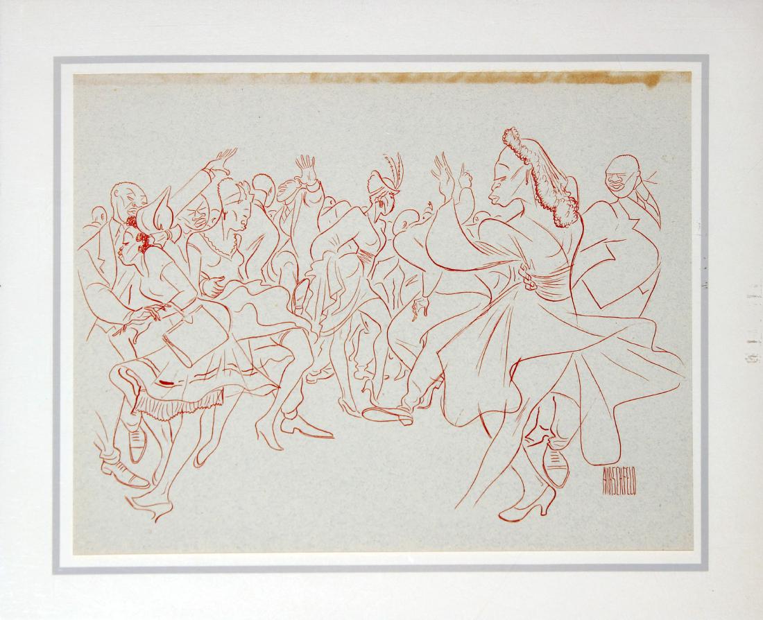 Al Hirschfeld - Stompin' at the Savoy: Artist: Al Hirschfeld Title: Stompin' at the Savoy Year: 1941 Dimensions: 14.5in. by 18in. Edition: From the rare limited edition of 1000 Publisher: Hyperion Pr