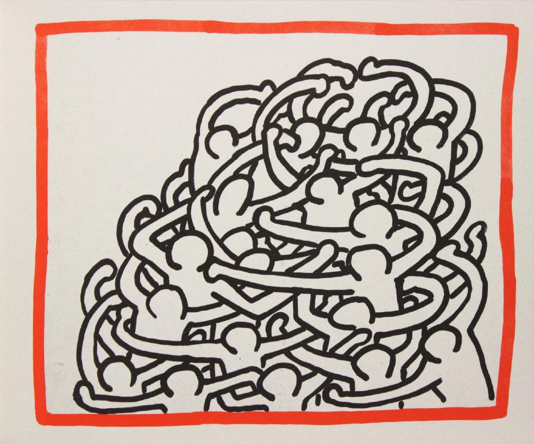 Keith Haring - Untitled: Artist: Keith Haring Title: Untitled Year: 1990 Dimensions: 8.75in. by 10.25in. Edition: From the rare limited edition of 500 Publisher: Bebert Publishing House