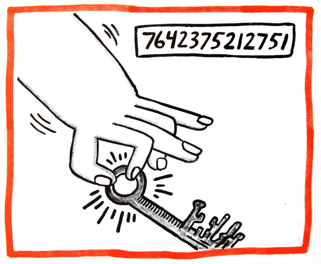 Keith Haring - Untitled: Artist: Keith Haring Title: Untitled Year: 1990 Dimensions: 8.75in. by 10.25in. Edition: From the rare limited edition of 500 Publisher: Bebert Publishing House